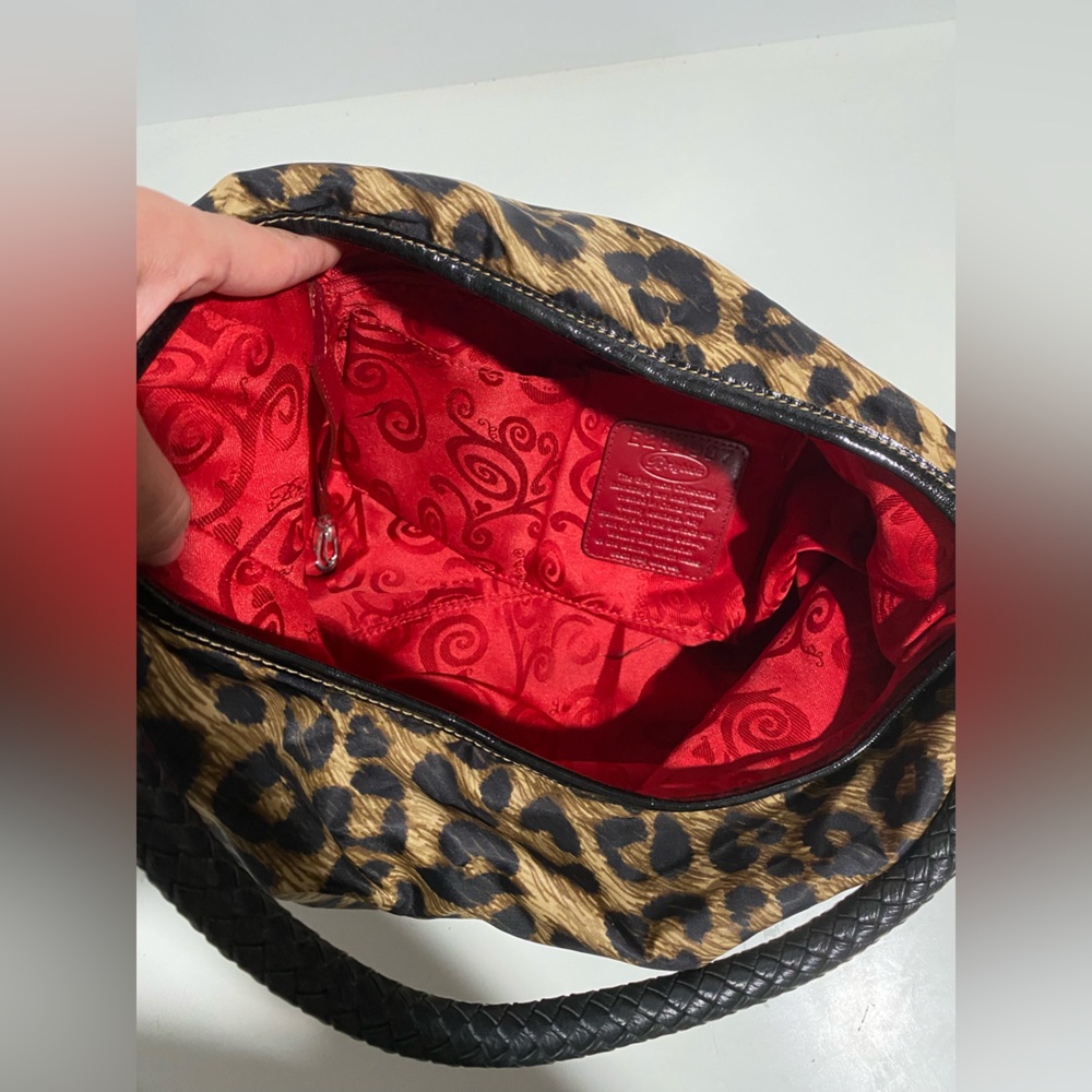 Brighton Jillian Leopard Print Hobo Shoulder Bag - Picture 5 of 9